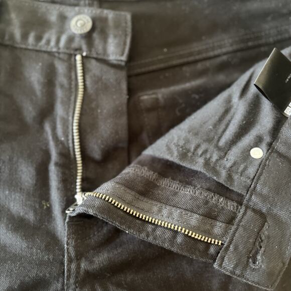 UNIQLO Selvedge Jeans Mens 29x33 Black Slim Straight Mid Rise Stretch Denim - Picture 3 of 11